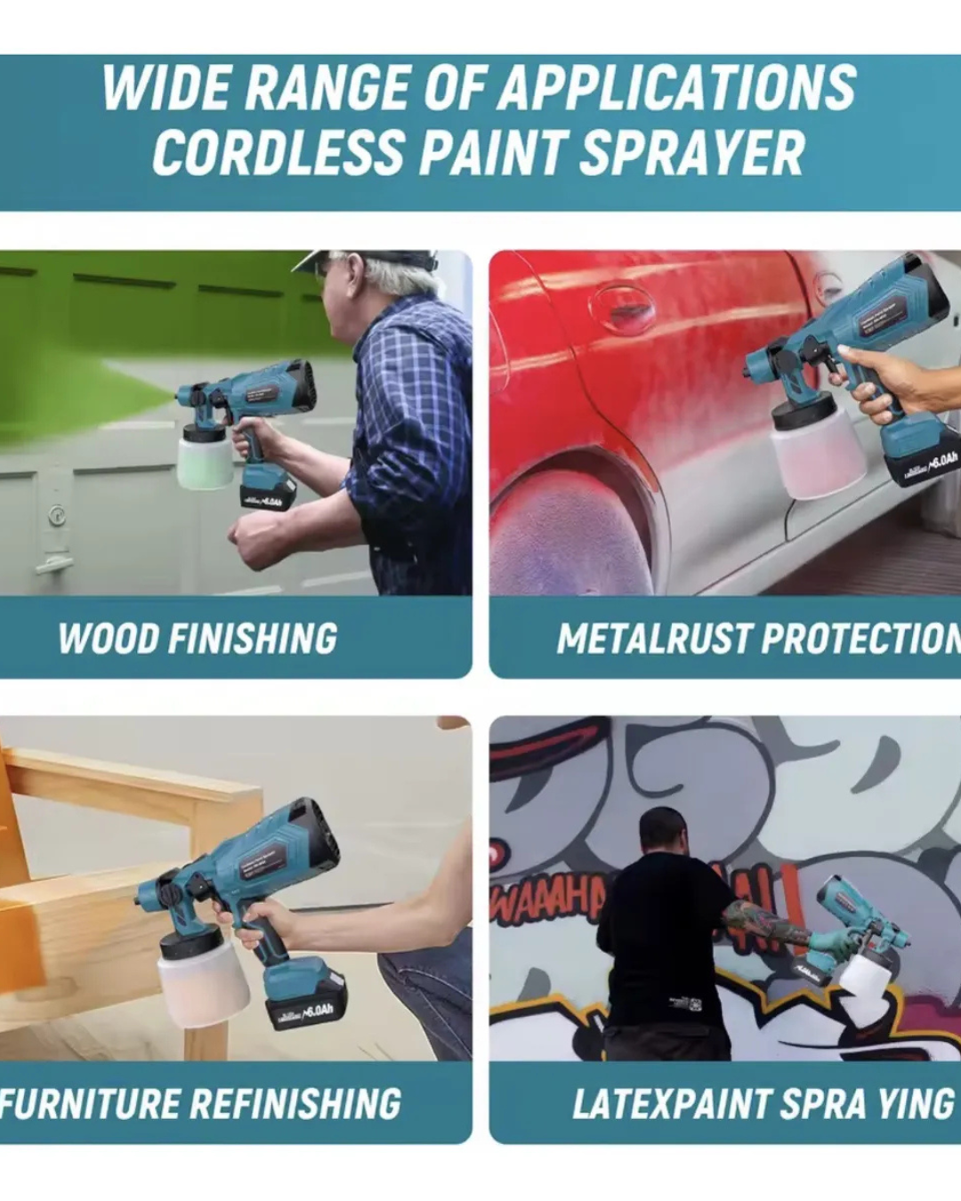 Maquina de Pintura Grande 2 Batería 48V  Inalámbrica Profesional